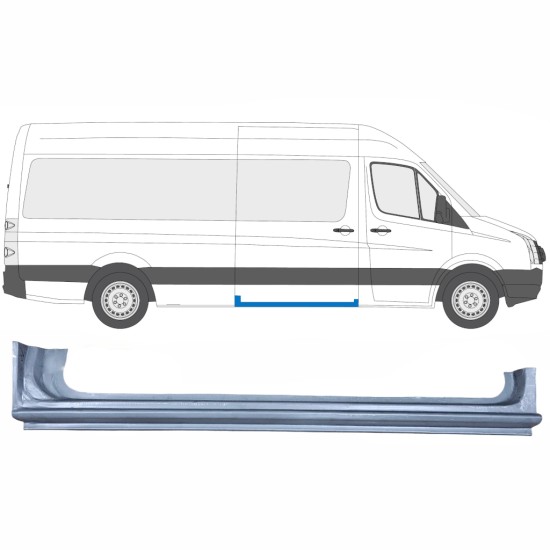 Reparaturblech Schiebetürschweller für Volkswagen Crafter 2005-2017 / Rechts 13437