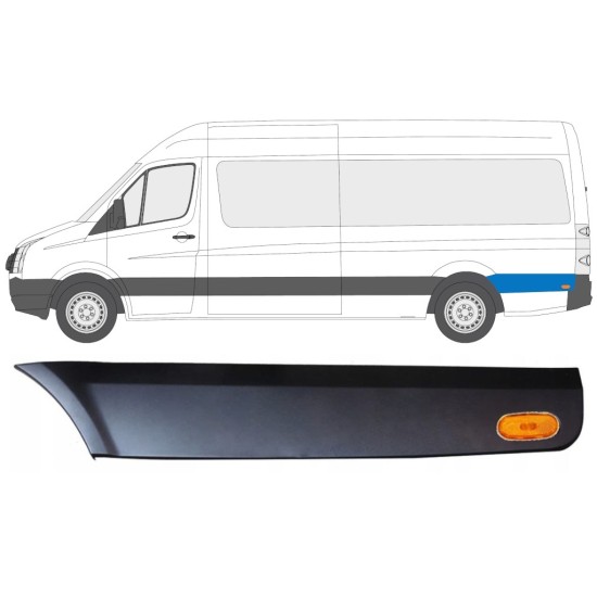 Seitenleiste hinterer Kotflügel hinter dem Rad mit Lampe für Volkswagen Crafter 2005-2017 / Links / Satz 13996