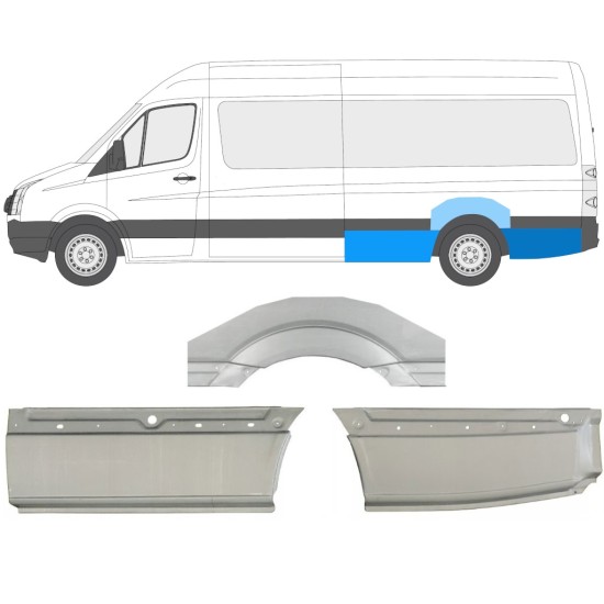 Reparaturblech Kotflügel hinten für Volkswagen Crafter 2005-2017 / Links / Satz 13944