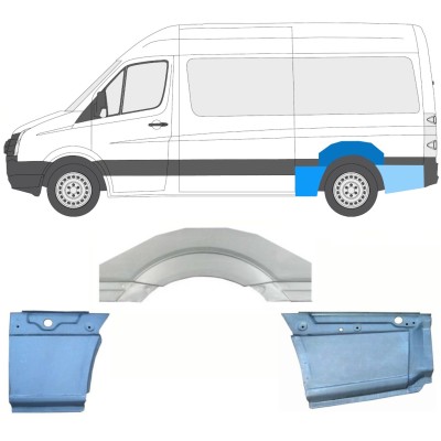 Reparaturblech Kotflügel hinten für Volkswagen Crafter 2005-2017 / Links / Satz 13942