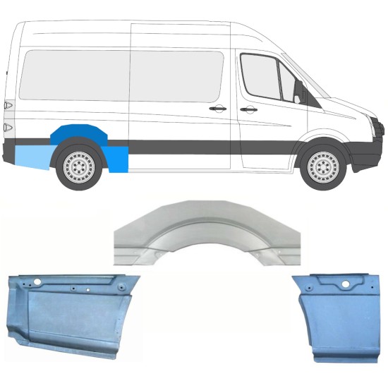 Reparaturblech Kotflügel hinten für Volkswagen Crafter 2005-2017 / Rechts / Satz 13941