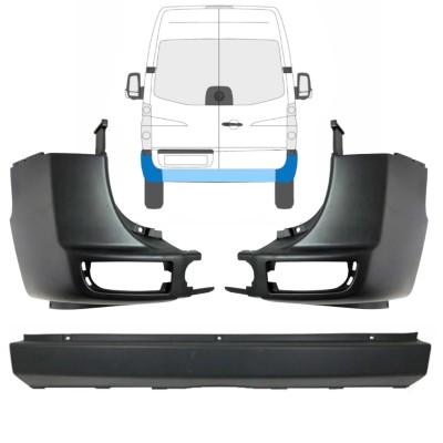 Hintere Stoßstange für Volkswagen Crafter 2005-2017 / Satz 15554