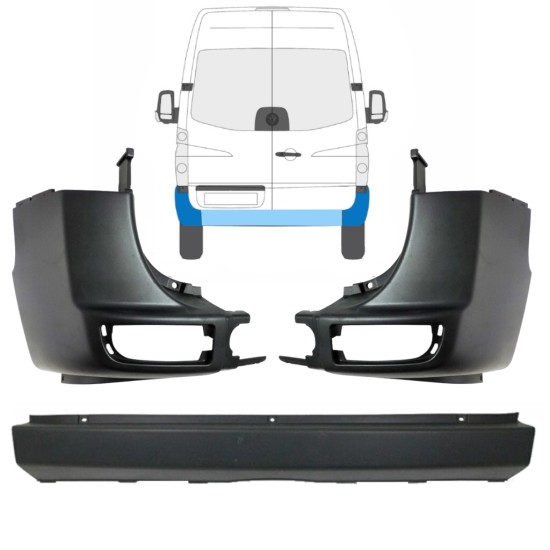 Hintere Stoßstange für Volkswagen Crafter 2005-2017 / Satz 15554