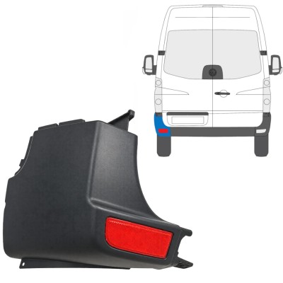 Stoßstangenecke mit Rückstrahler für Volkswagen Crafter 2005-2017 / Links / Satz 15552