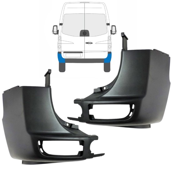 Ecke hinterer Stoßstange für Volkswagen Crafter 2005-2017 / Links+Rechts / Satz 15549