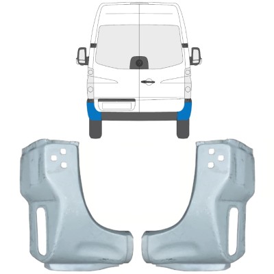 Reparaturblech Ecke hinten für Volkswagen Crafter 2005-2017 / Links+Rechts / Satz 15507