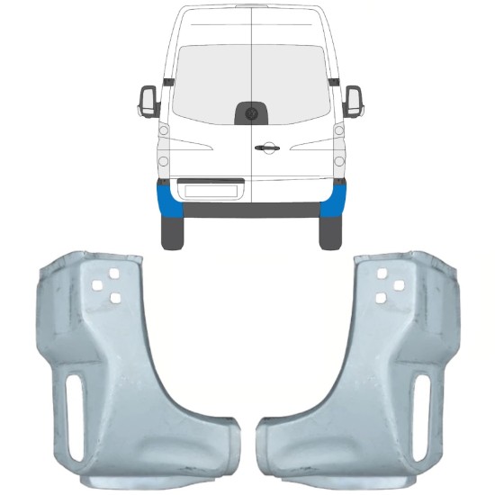 Reparaturblech Ecke hinten für Volkswagen Crafter 2005-2017 / Links+Rechts / Satz 15507