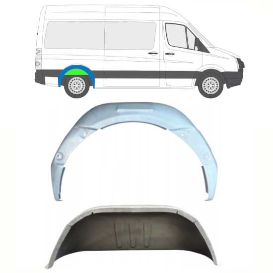 Reparaturblech Innenkotflügel hinten für Volkswagen Crafter 2005-2017 / Rechts / Satz 14321