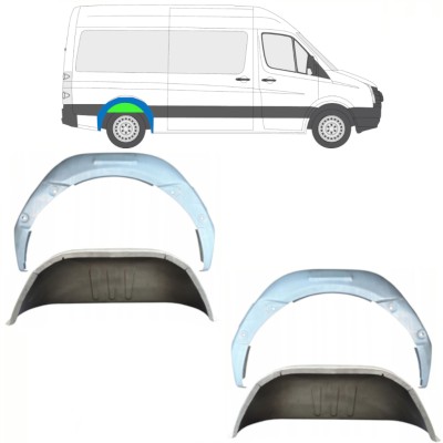 Reparaturblech Innenkotflügel hinten für Volkswagen Crafter 2005-2017 / Satz 14498
