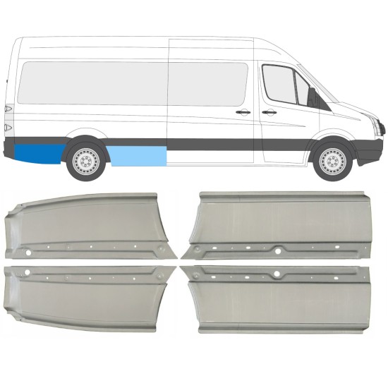 Reparaturblech Kotflügel hinten für Volkswagen Crafter 2005-2017 / Satz 14486