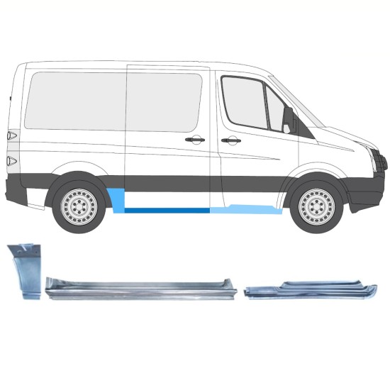 Reparaturblech-Set für Volkswagen Crafter 2005-2017 / Rechts / 15604
