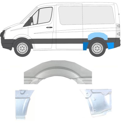Reparaturblech Kotflügel hinten für Volkswagen Crafter 2005-2017 / Links / Satz 14205