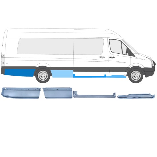 Reparaturblech-Set für Volkswagen Crafter 2005-2017 / Rechts / 14506