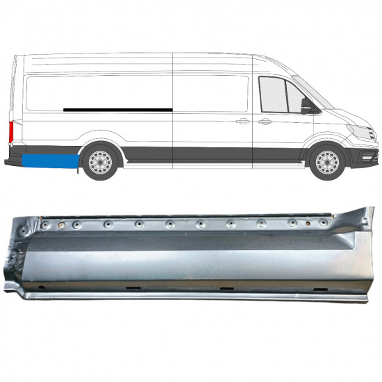 VOLKSWAGEN CRAFTER / MAN TGE 2017- EXTRA LANG HINTEN KOTFLÜGEL REPARATURBLECH / RECHTS