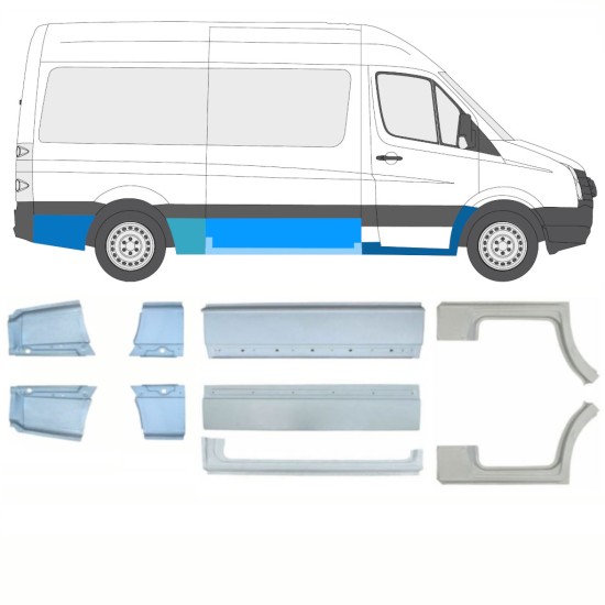 Reparaturblech-Set für Volkswagen Crafter 2005-2017 / Links+Rechts / 15541