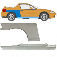 HONDA CIVIC CRX DEL SOL 1992-1998 RADLAUF REPARATURBLECH + VOLL SCHWELLER REPARATURBLECH / RECHTS