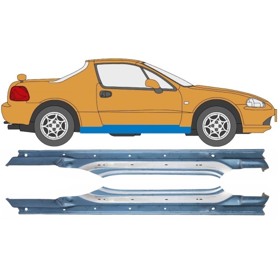 Voll schweller für Honda Civic Del Sol 1992-1998 / Links+Rechts / Satz 10537