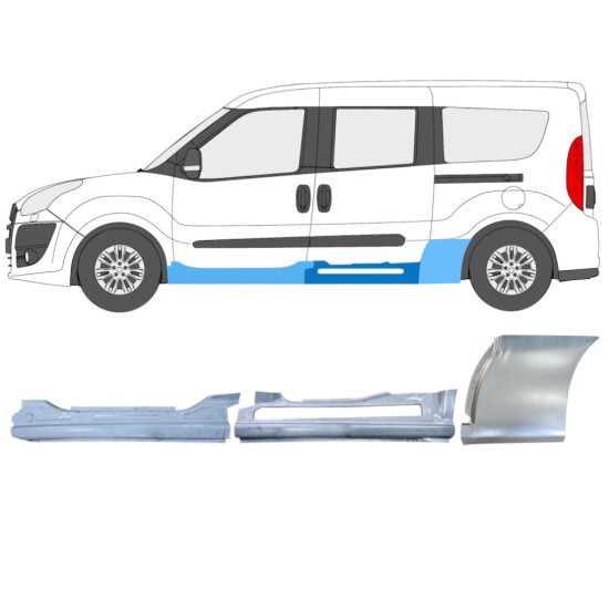 Reparaturblech-Set für Fiat Doblo 2010-2022 / Links / 15001