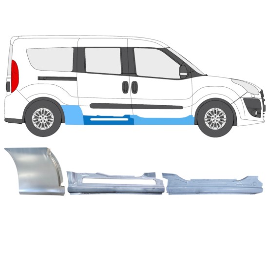 Reparaturblech-Set für Fiat Doblo 2010-2022 / Rechts / 15000