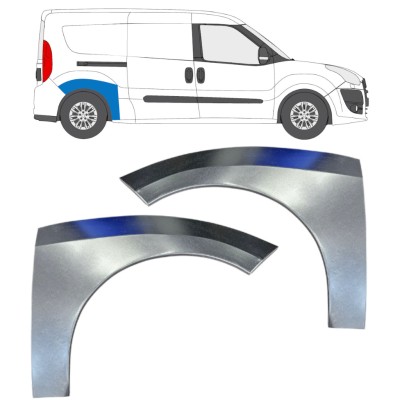 Reparaturblech Kotflügel hinten für Fiat Doblo 2010-2022 / Links+Rechts / Satz 15038