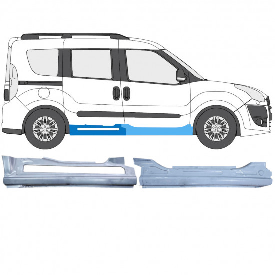 Reparaturblech Schweller für Fiat Doblo 2010- / Opel Combo D / Rechts 12747