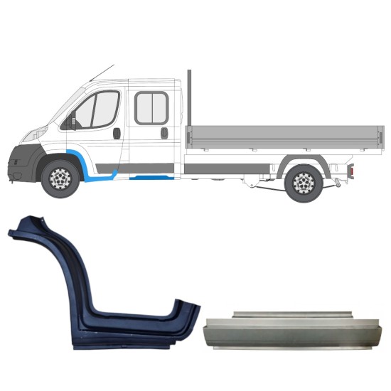 Reparaturblech-Set für Fiat Ducato 2006-2014 / Links / Doppelkabine / 14797