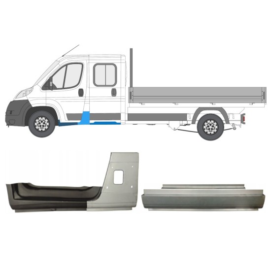 Reparaturblech-Set für Fiat Ducato 2006-2014 / Links / Doppelkabine / 14801