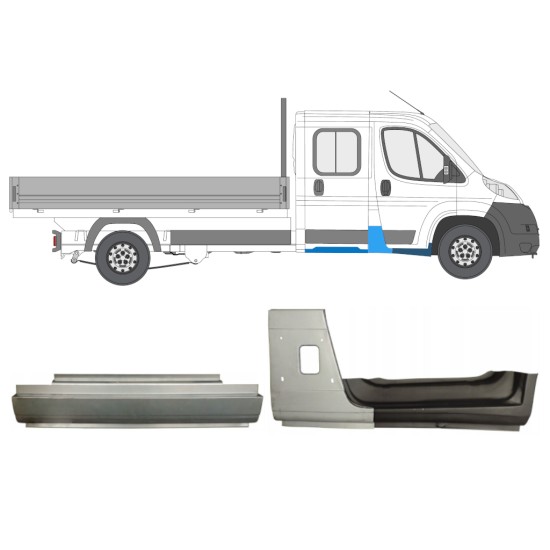 Reparaturblech-Set für Fiat Ducato 2006-2014 / Rechts / Doppelkabine / 14800
