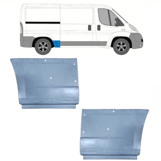 Reparaturblech Kotflügel hinten für Fiat Ducato 2006-2014 / Links+Rechts / Satz 15113 Reparaturblech Kotflügel hinten für Fiat Ducato 2006-2014 / Links+Rechts / Satz 15113