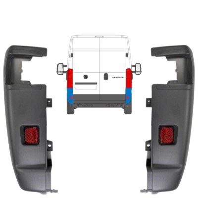Stoßstange Ecke hinten 270 Grad für Citroen Jumper 2006-2018 / Links+Rechts / Satz 14064