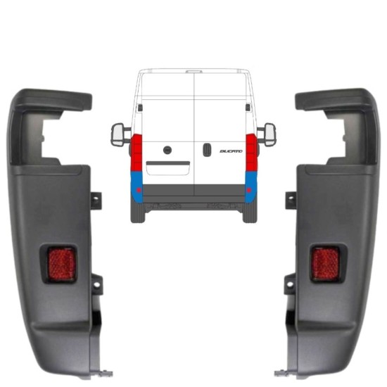 Stoßstange Ecke hinten 270 Grad für Fiat Ducato 2006-2018 / Links+Rechts / Satz 9835