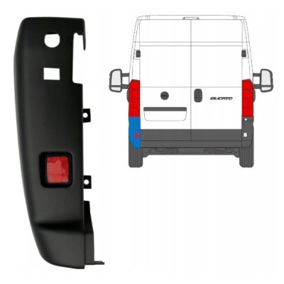 Stoßstange Ecke hinten 180 Grad für Citroen Jumper 2018- / Links 16035