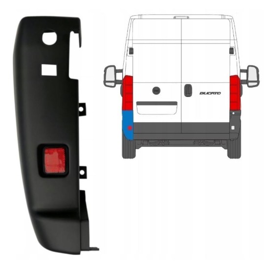 Stoßstange Ecke hinten 180 Grad für Fiat Ducato 2018- / Rechts 16025