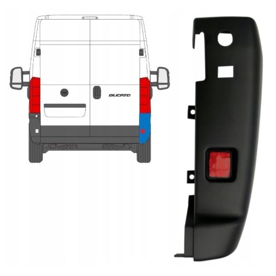 Stoßstange Ecke hinten 180 Grad für Fiat Ducato 2018- / Links 16024