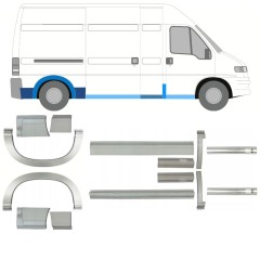 Reparaturblech Schweller + Kotflügel hinten für Peugeot Boxer 1994-2006 / Satz 14233