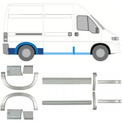 Reparaturblech Schweller + Kotflügel hinten für Peugeot Boxer 1994-2006 / Satz 14231