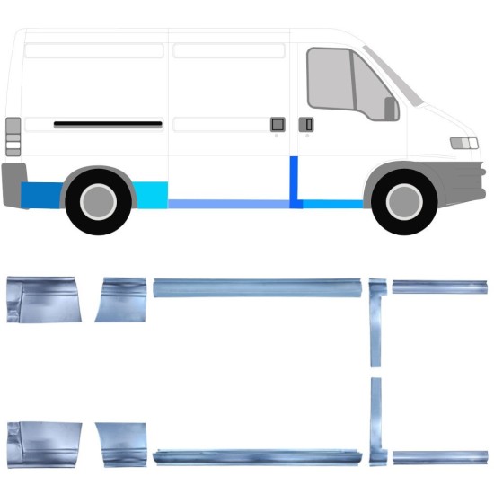 Reparaturblech-Set für Fiat Ducato 1994-2006 / Links+Rechts / 16786