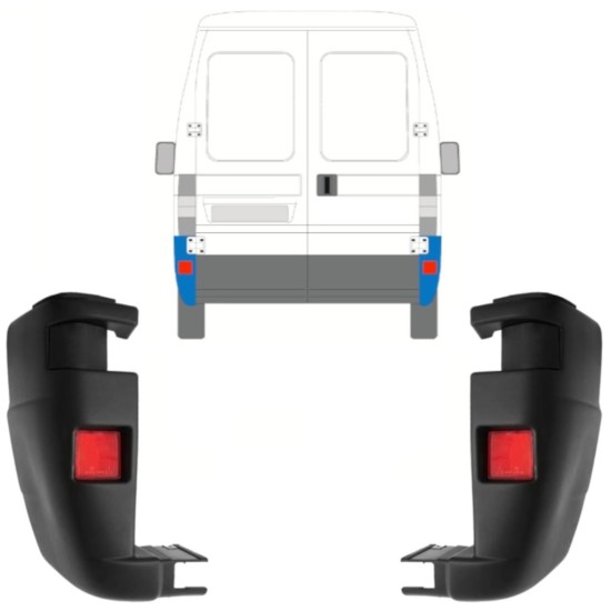 Ecke hinterer Stoßstange für Fiat Ducato 2002-2006 / Links+Rechts / Satz 9816
