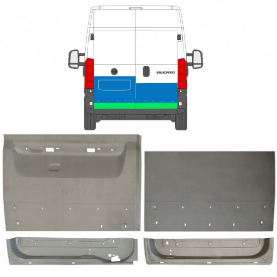 FIAT DUCATO 2006- HINTEN TÜR REPARATURBLECH / SATZ / LINKS + RECHTS