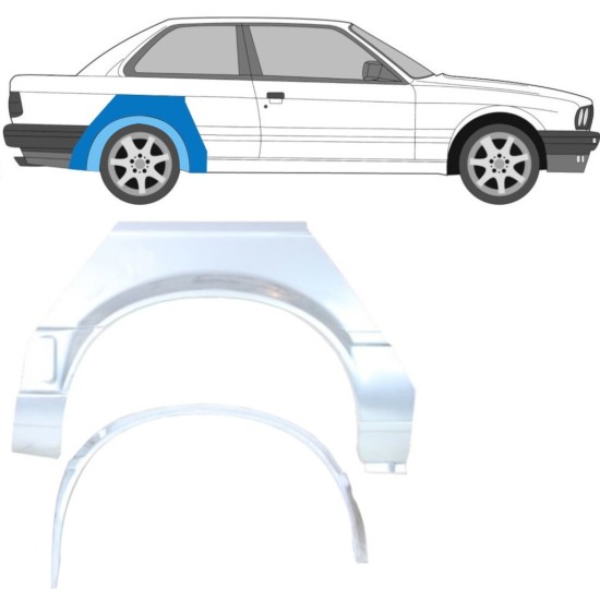 Reparaturblech innen + außen hinterer Kotflügel für BMW 3 E30 1987-1994 / Rechts / Satz 10851