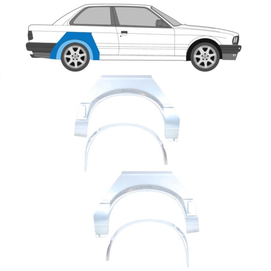 Reparaturblech innen + außen hinterer Kotflügel für BMW 3 E30 1987-1994 / Satz 10853