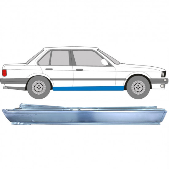BMW 3 E30 1982-1994 4-TÜR VOLL SCHWELLER REPARATURBLECH / RECHTS