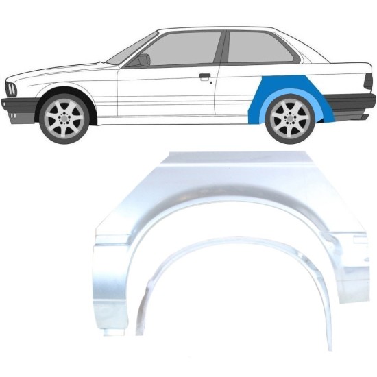 Reparaturblech innen + außen hinterer Kotflügel für BMW 3 E30 1982-1987 / Links / Satz 10849