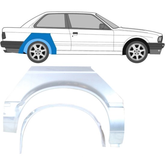 Reparaturblech innen + außen hinterer Kotflügel für BMW 3 E30 1982-1987 / Rechts / Satz 10848