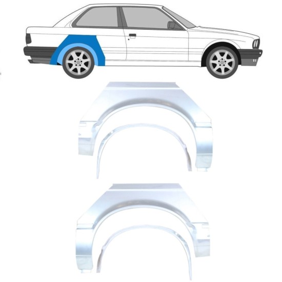 Reparaturblech innen + außen hinterer Kotflügel für BMW 3 E30 1982-1987 / Satz 10850