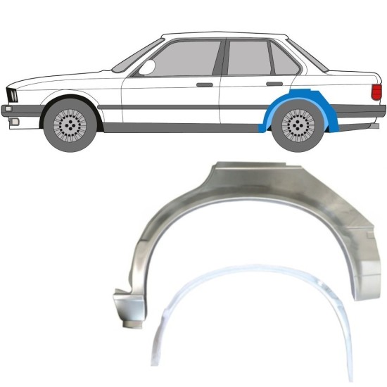 Reparaturblech innen + außen hinterer Kotflügel für BMW 3 E30 1982-1987 / Links / Satz 10858
