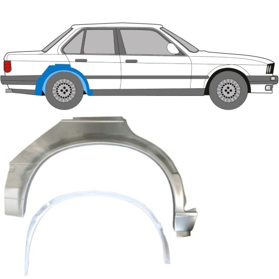 Reparaturblech innen + außen hinterer Kotflügel für BMW 3 E30 1982-1987 / Rechts / Satz 10857
