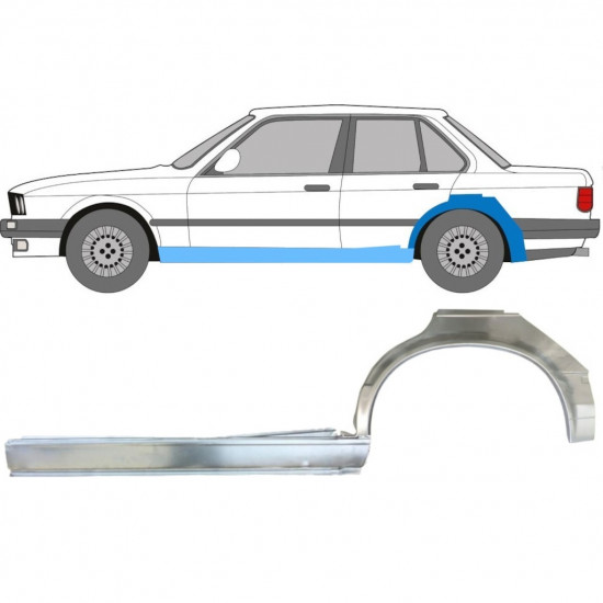 BMW 3 E30 1982-1987 4 TÜR RADLAUF REPARATURBLECH + SCHWELLER REPARATURBLECH / SATZ / LINKS