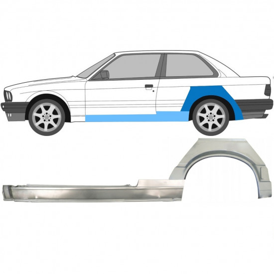 BMW 3 E30 1987-1994 2 TÜR RADLAUF REPARATURBLECH + SCHWELLER REPARATURBLECH / LINKS