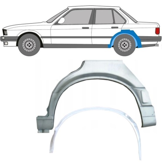 Reparaturblech innen + außen hinterer Kotflügel für BMW 3 E30 1987-1994 / Links / Satz 10861
